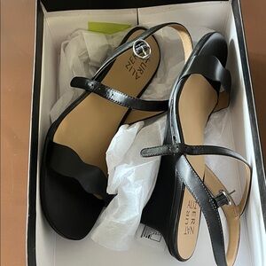 Naturalizer Black Leather Mary Jane Sandals